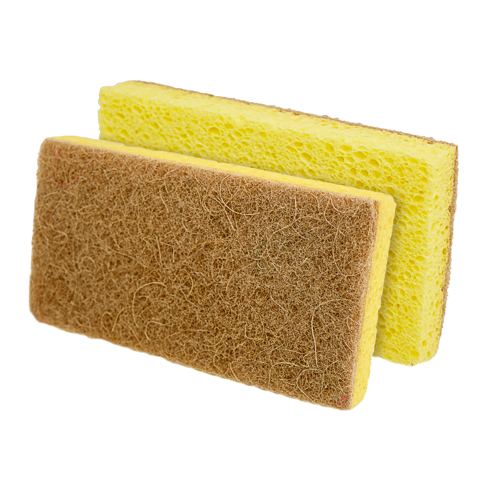 Éponge à récurer brun et beige en celullose - 3'' x 6''
