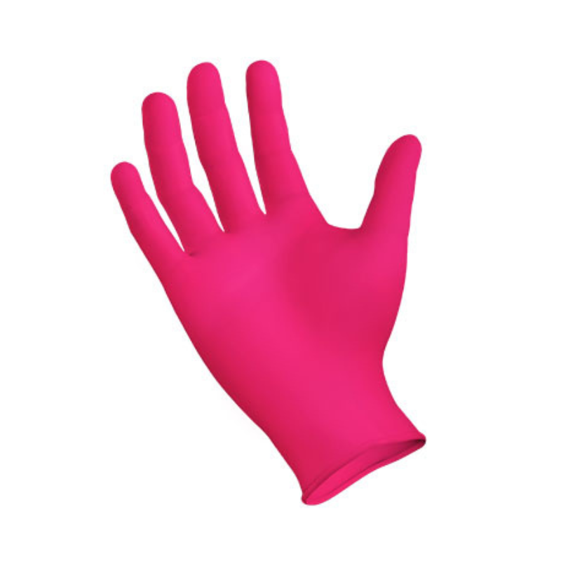 S5300M - Gants nitrile rose avec aloès - M