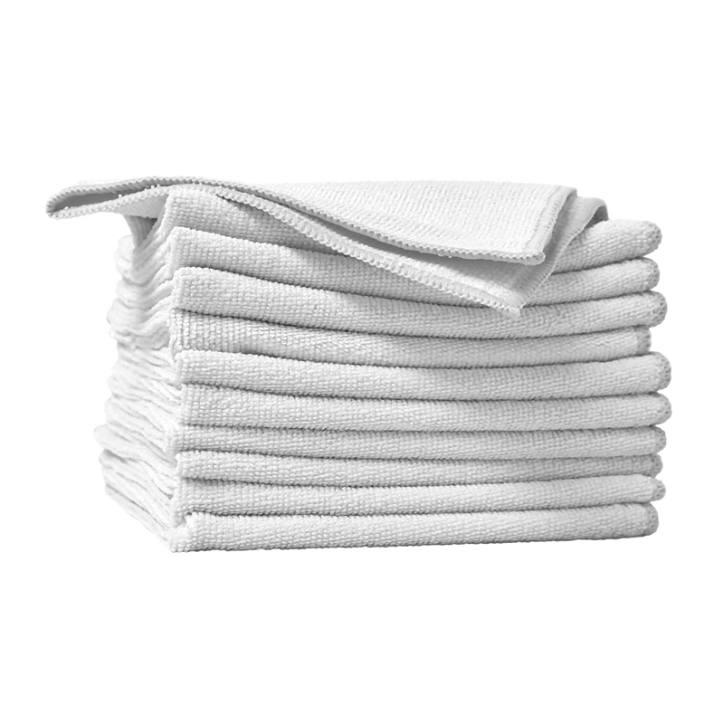 Chiffons de microfibre - Blanc 14 po - pqt 10