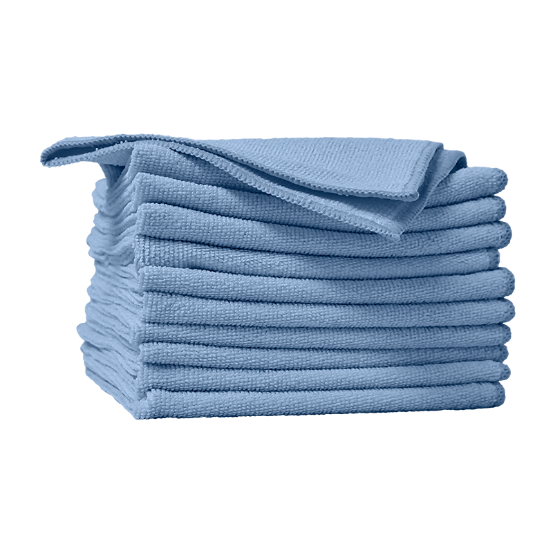 Chiffons de microfibre - Bleu 14 po - pqt 10