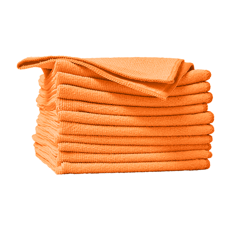 Chiffons de microfibre - Orange 14 po - Pqt 10