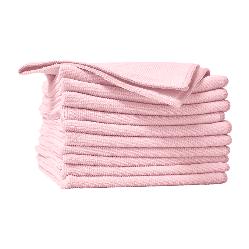 Chiffons de microfibre - Rose 14 po - Pqt 10