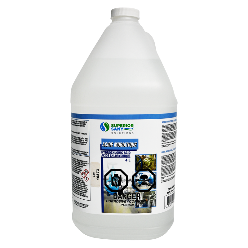 Acide muriatique 4 L – Détartrant et désoxydant puissant