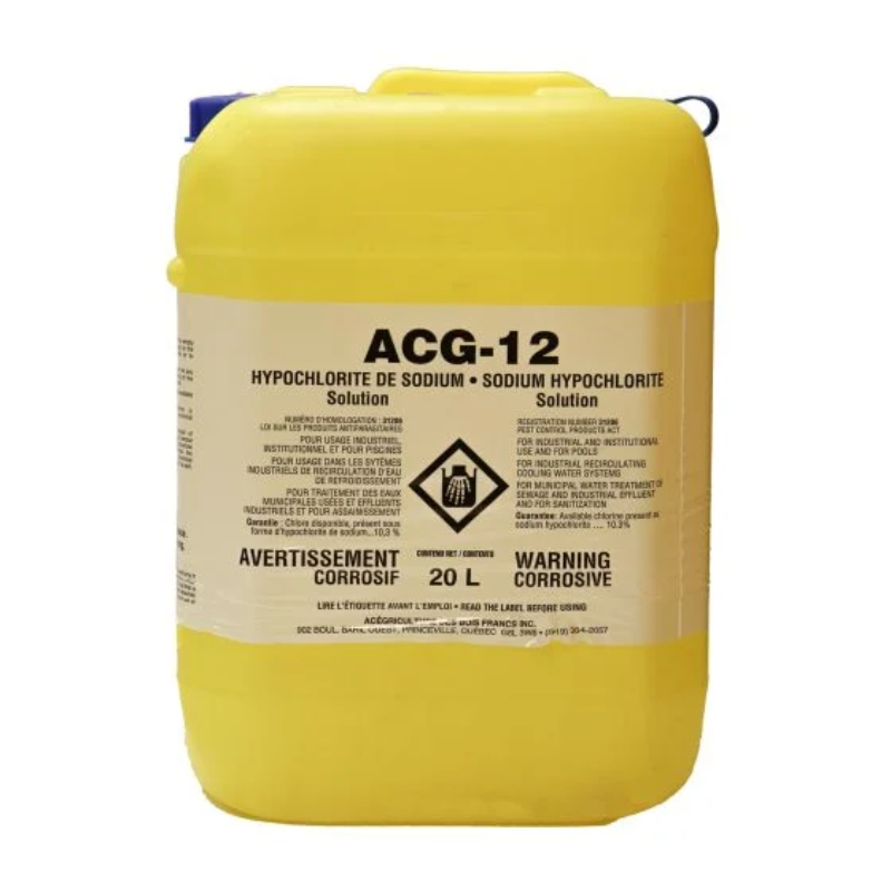Chlore 12 % – Désinfectant et germicide – 20 L