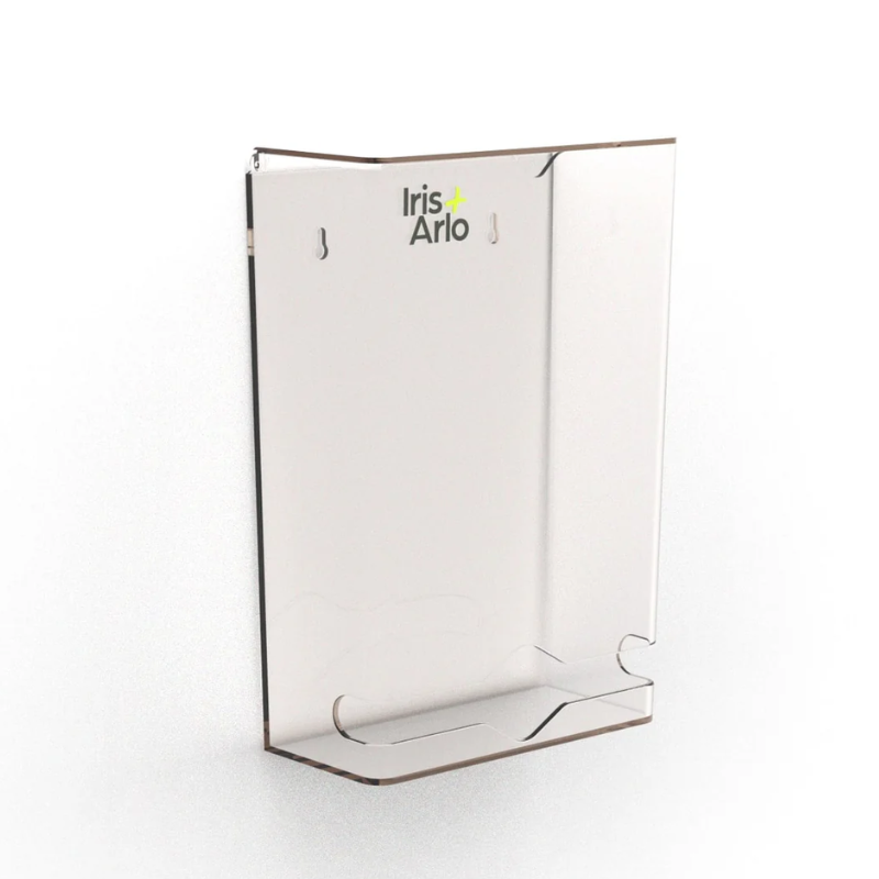 Distributeur mural en plexi recyclé pour tampons avec applicateur – Transparent