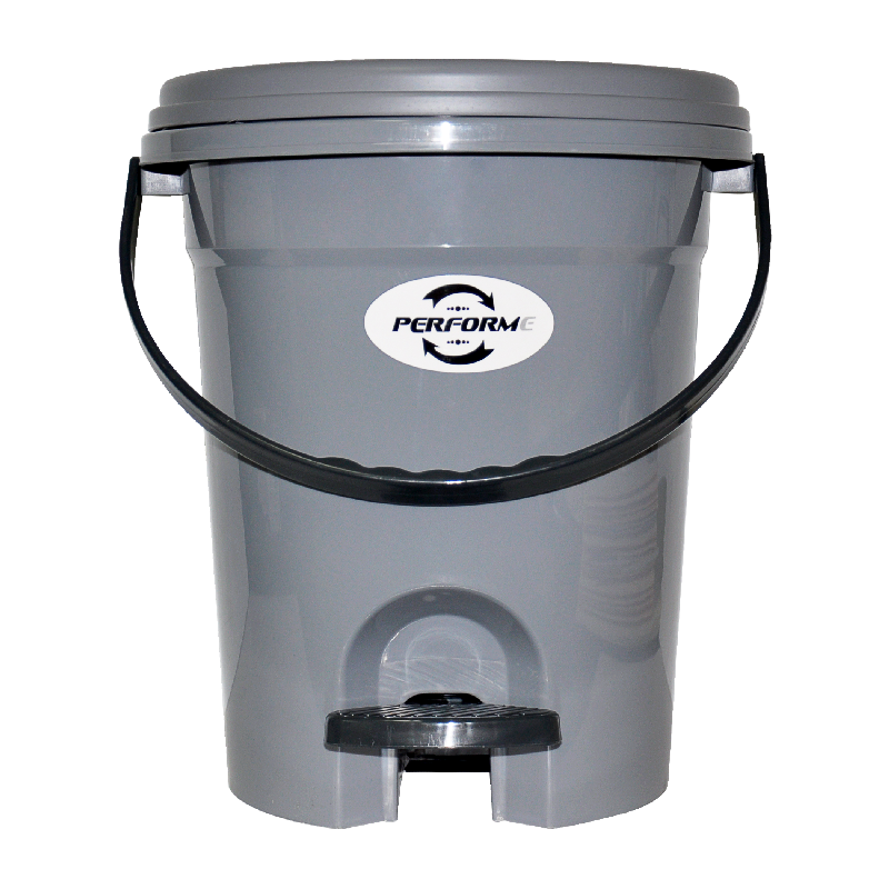 Poubelle à pédale 8 L grise avec couvercle